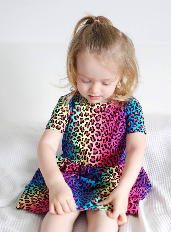 FRED & NOAH Neon Leopard Dress - 2-3 Years